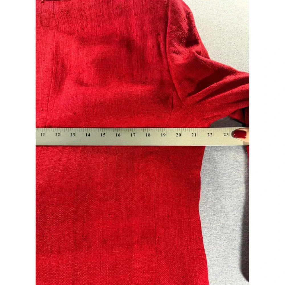 Vtg Kleinhans Men Red 100% Slub Silk Blazer Sport Coat 42L Made in USA 80s 90s